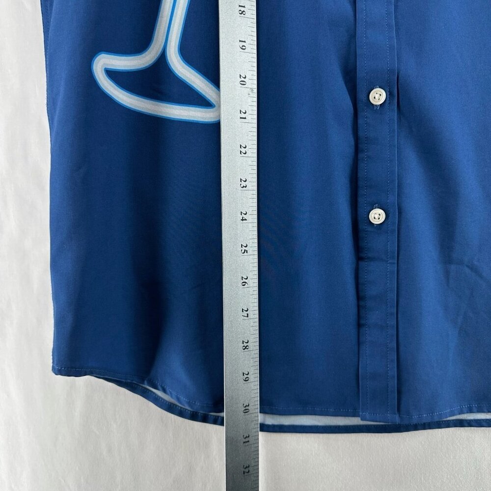 Chubbies Hawaiian Shirt Men's L Button Down Neon Martini Glass Party Club Blue - Picture 9 of 11